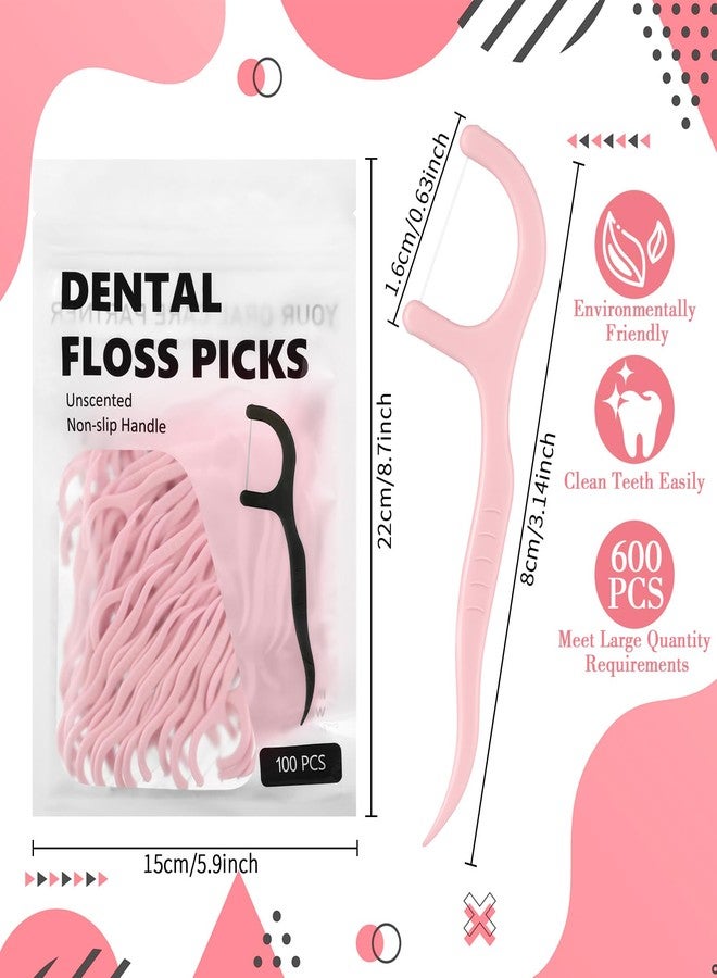 Baderke 200 Count Floss Picks Bulk Non Breakable Tooth Picks Flosser Dental Floss Sticks for Adults Teeth Cleaning Dental Flossers for Family Pack Travel (Light Pink - Image 2