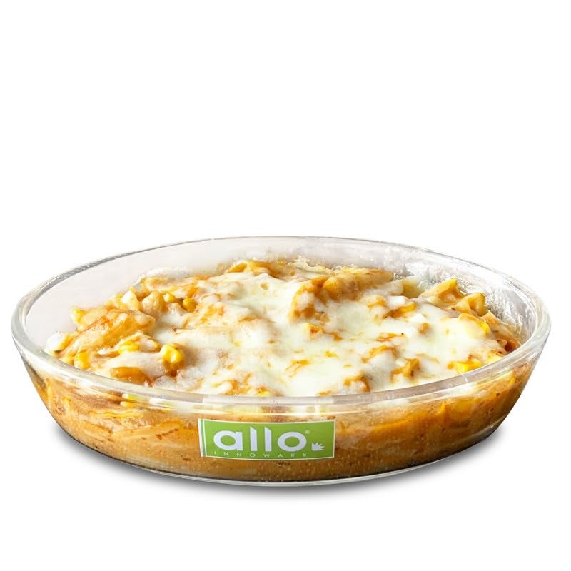 Allo طبق خبز زجاجي بيضاوي من البورسليكات، صينية خبز، آمنة للاستخدام في الفرن والميكروويف، 700 مل، شفاف - Image 1