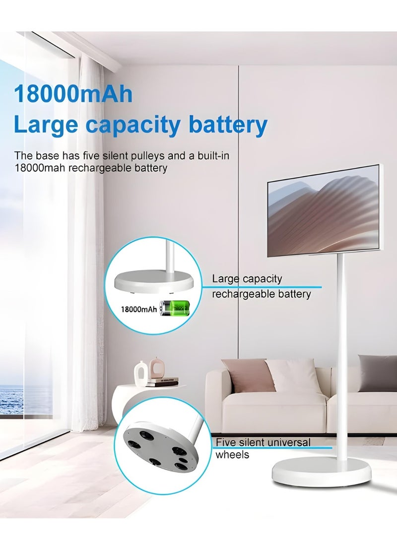 Generic - 24-Inch Portable TV on Wheels – Full HD 1080P Smart Monitor with Battery, 8GB + 128GB Storage, and Full Swivel Design - Image 1