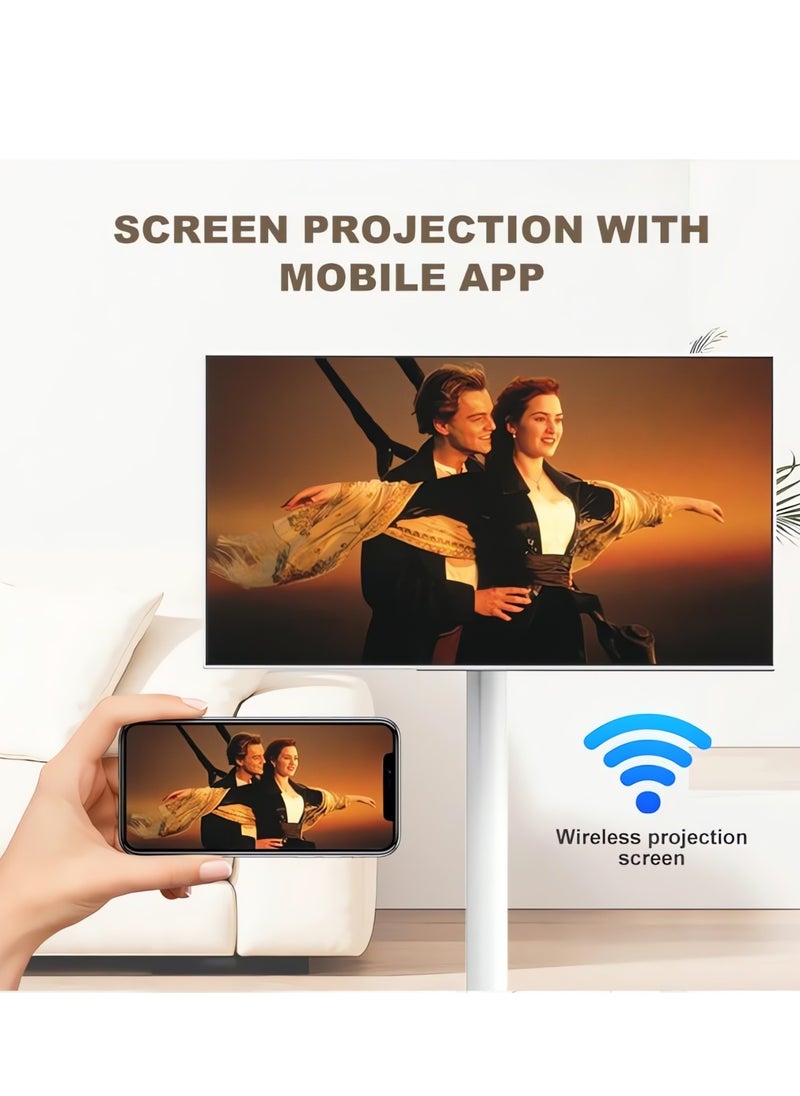 Generic - 24-Inch Portable TV on Wheels – Full HD 1080P Smart Monitor with Battery, 8GB + 128GB Storage, and Full Swivel Design - Image 1