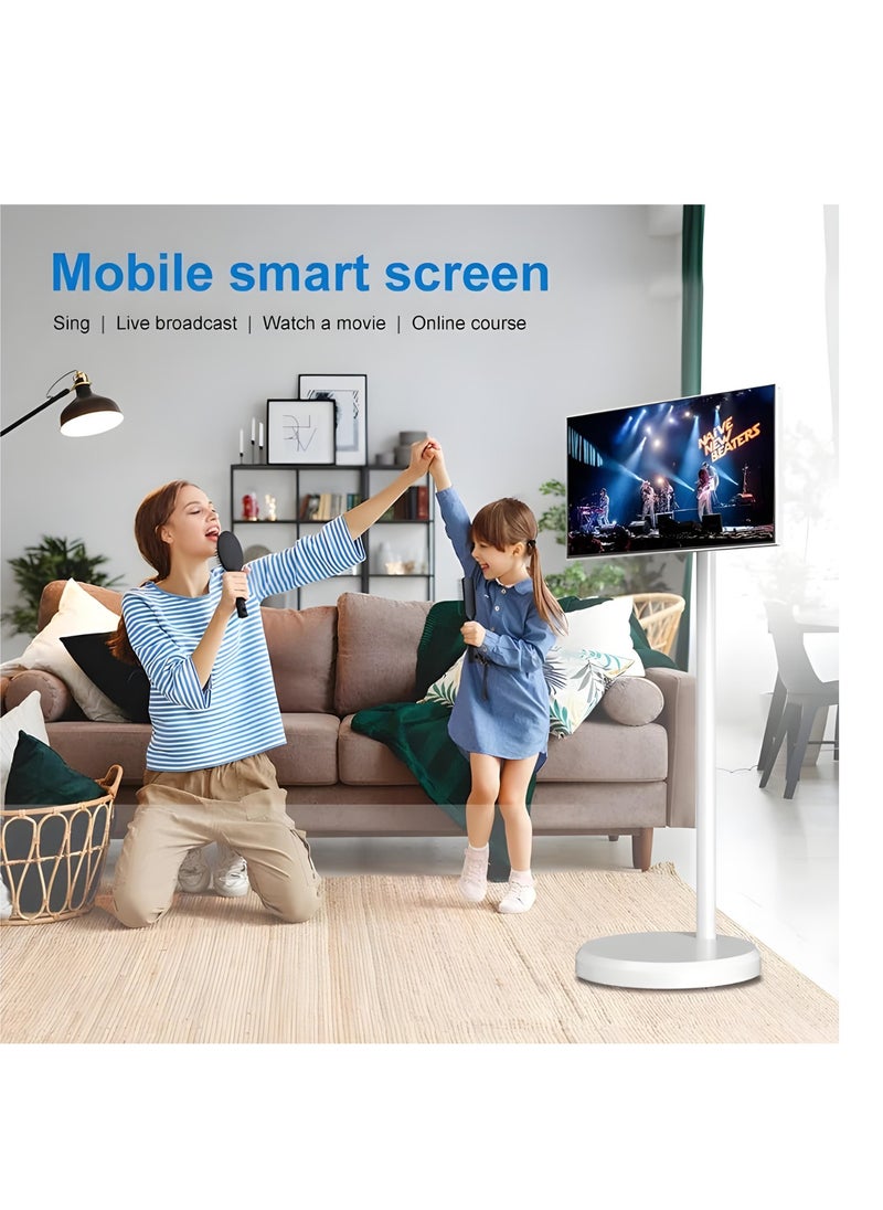 Generic - 24-Inch Portable TV on Wheels – Full HD 1080P Smart Monitor with Battery, 8GB + 128GB Storage, and Full Swivel Design - Image 1