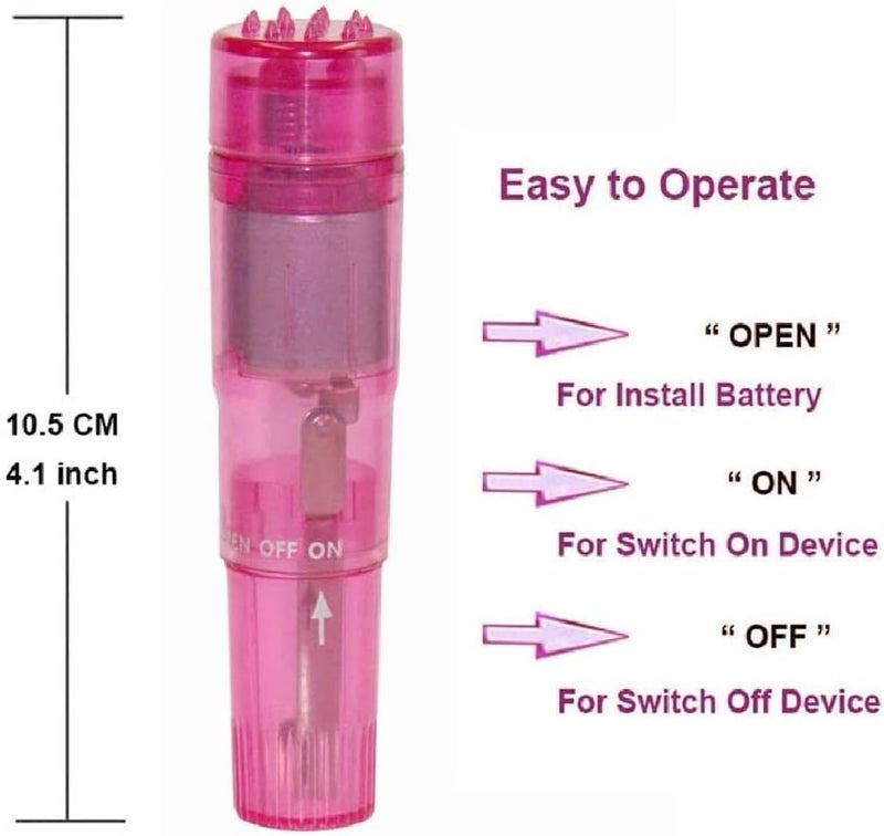 Finever Mini Massager Handheld Pen with 4 Heads for Face Neck HeadBack 2Pack Pink - Image 3