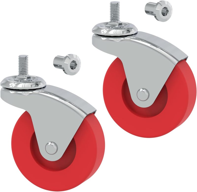BIG RED 2 Pack 2.5" Swivel Caster Wheel for Creeper Service Utility Cart Stool Post Mount, TR6551 - Image 1