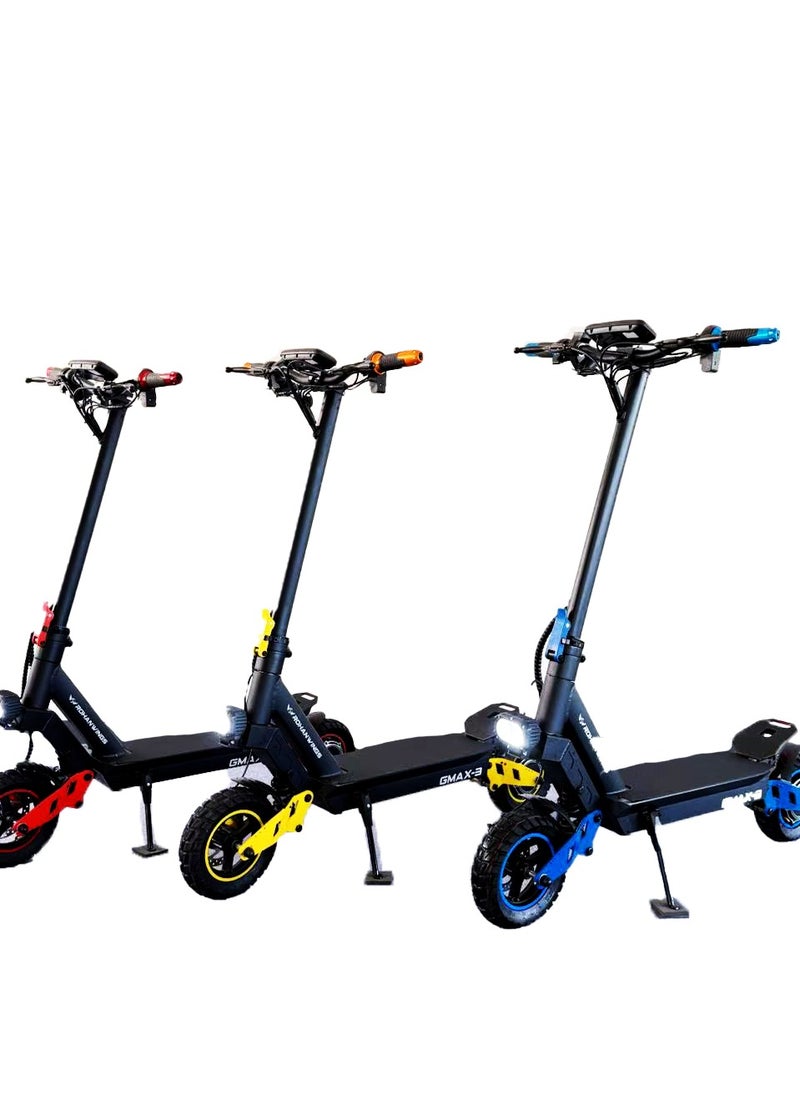 ROHAN WINGS - RW G max 3 | 48v18ah battery | 50 km range with front /rear shock and also with big dashboard Electric Scooter | Big Digital Display, 10" Off-Road Tires, Foldable E Scooter, Includes Free Helmet, Toolkit, Safety Belt, lock, pump & Mobile Holder - Image 1