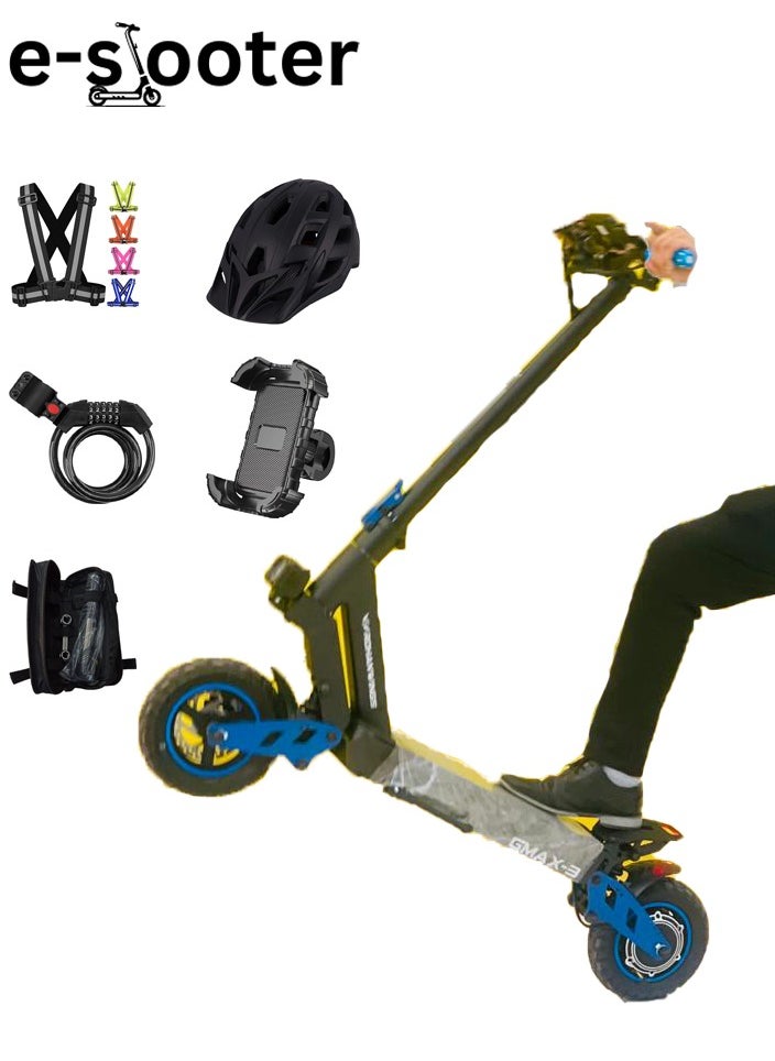 ROHAN WINGS - RW G max 3 | 48v18ah battery | 50 km range with front /rear shock and also with big dashboard Electric Scooter | Big Digital Display, 10" Off-Road Tires, Foldable E Scooter, Includes Free Helmet, Toolkit, Safety Belt, lock, pump & Mobile Holder - Image 1