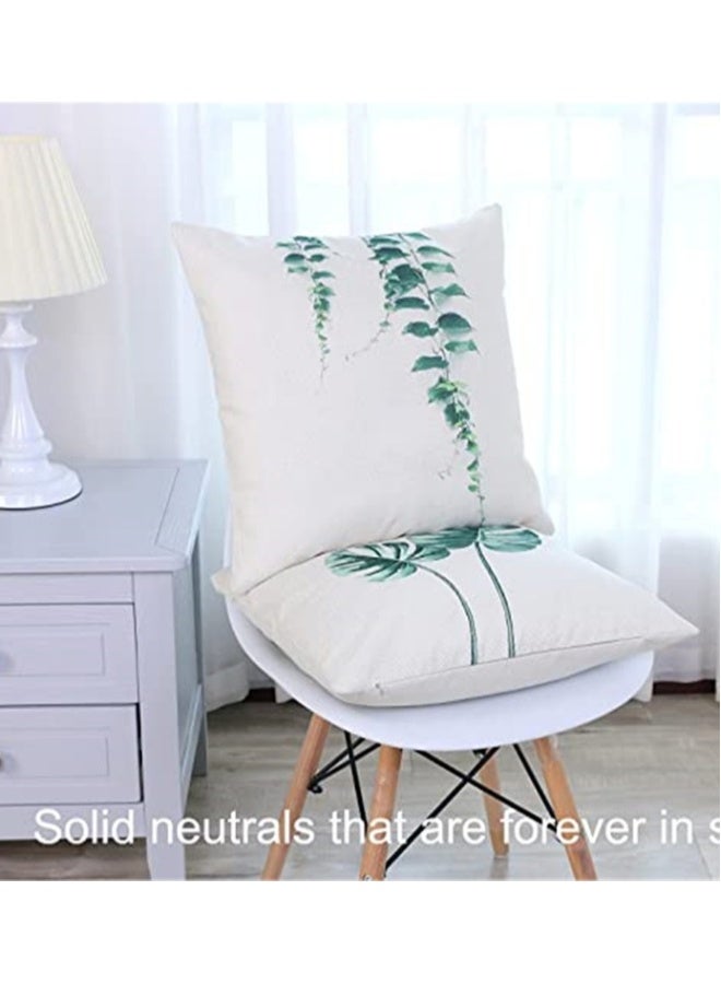 Pillowcase Set of 4 Decorative Throw Pillow Covers 18x18 Inch for Couch Flowers Square Summer Accent Pillows Cover Case for Cushions Sofa Bed Cushion and Living Room Outdoor Decoration - Image 2