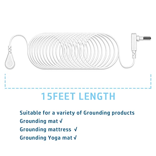 COUSLEWI 2 Pack Grounding Cables(15ft), Grounding Wire for Grounding Mat&Sheets&Pad, to Replace The Grounding Mat Cable, Cords for Grounding Sheets, Grounding Blankets - Image 2