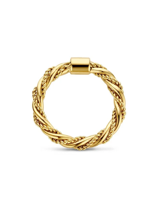 CERRUTI 1881 Giulia Twisted Cable Gold Plated Simple Ring for women