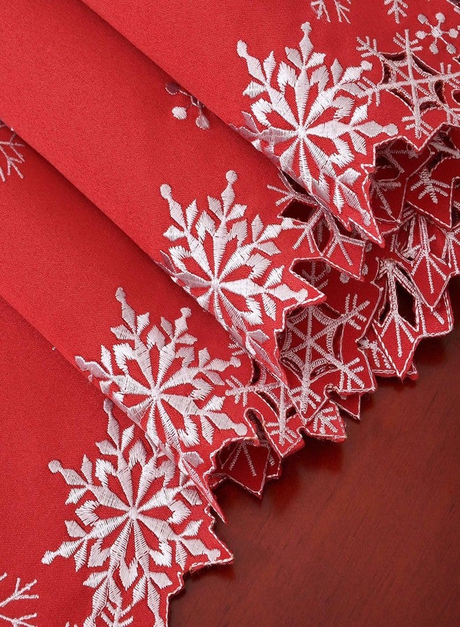 Simhomsen Embroidered Snowflakes Table Runners for Christmas Holiday and Winter 14×69 inches - Image 3