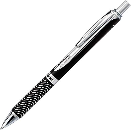Pentel أقلام حبر جل قابلة للسحب من بنتل إنرجيل 0.7 مم - عبوة من 3 - باللون الأسود والفضي ولون أكوامارين - Image 2