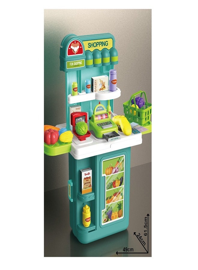 عربة حقيبة سوبر ماركت متنقلة 4 في 1 من بوا - 8778P - Image 3