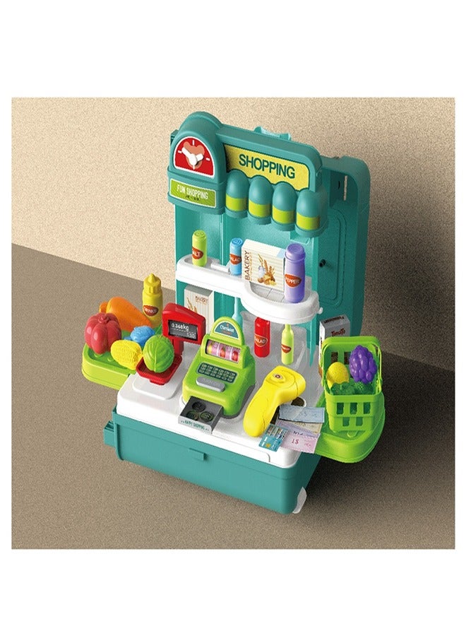 عربة حقيبة سوبر ماركت متنقلة 4 في 1 من بوا - 8778P - Image 4