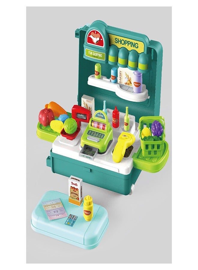 عربة حقيبة سوبر ماركت متنقلة 4 في 1 من بوا - 8778P - Image 5