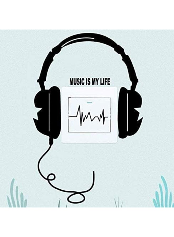 Music Headphones Switch Panel Stickers for Studio Bedroom Home Decor PVC Self-friendly Wall Stickers Art Wall Decals-ek - Image 3