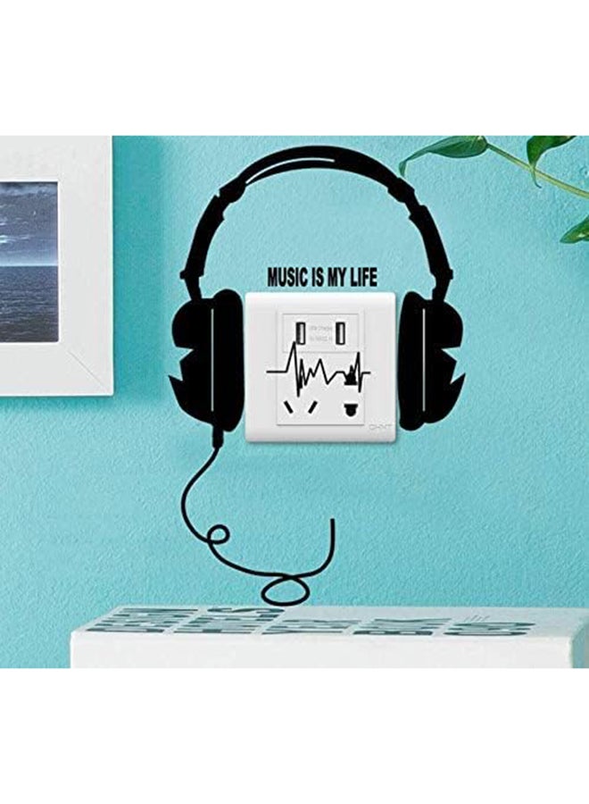 Music Headphones Switch Panel Stickers for Studio Bedroom Home Decor PVC Self-friendly Wall Stickers Art Wall Decals-ek - Image 2