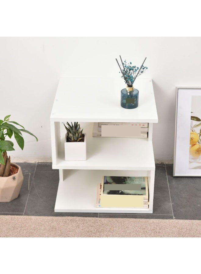  CityRiya-Long طاولة بجانب السرير، طاولة بجانب السرير باللون الأبيض، طاولة جانبية بسيطة، طاولة جانبية للأريكة مع خزانة تخزين، طاولة تسريحة بسيطة، طاولة بجانب السرير لغرفة المعيشة، غرفة النوم - Image 4