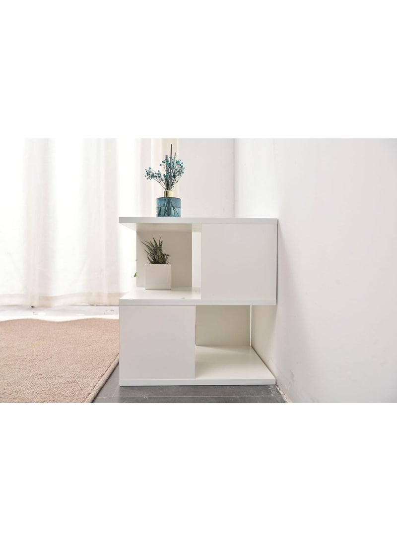  CityRiya-Long طاولة بجانب السرير، طاولة بجانب السرير باللون الأبيض، طاولة جانبية بسيطة، طاولة جانبية للأريكة مع خزانة تخزين، طاولة تسريحة بسيطة، طاولة بجانب السرير لغرفة المعيشة، غرفة النوم - Image 3