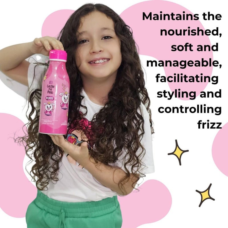 Leche Pal Pelo Kids Styling Cream - Lightweight Hair Cream with Coconut Oil, Jojoba Oil - Gentle Frizz Control - 14.9 oz - Image 5