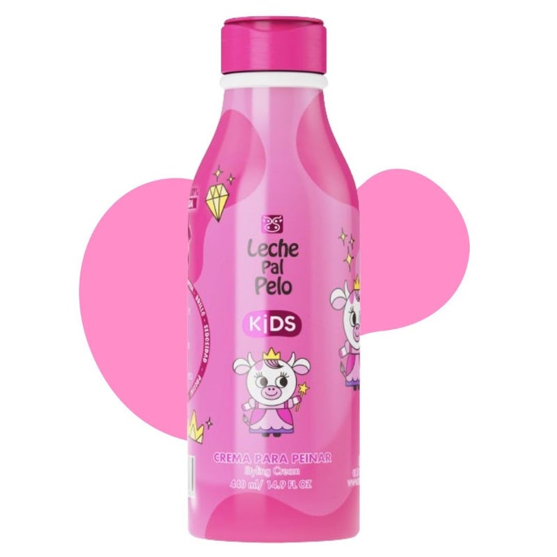 Leche Pal Pelo Kids Styling Cream - Lightweight Hair Cream with Coconut Oil, Jojoba Oil - Gentle Frizz Control - 14.9 oz - Image 1
