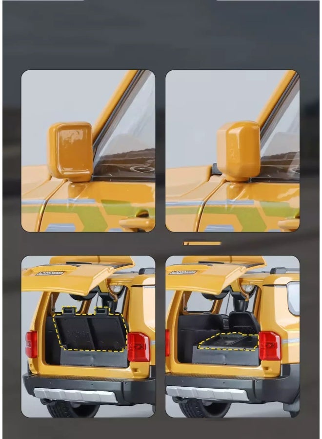 حديقة الألعاب نموذج سيارة تويوتا لاند كروزر برادو الرياضية متعددة الاستخدامات بمقياس 1:24 مصنوع من سبائك معدنية مصبوبة - صوت وإضاءة، مع خاصية السحب للخلف، هدية عيد ميلاد للأطفال وهواة الجمع - Image 4