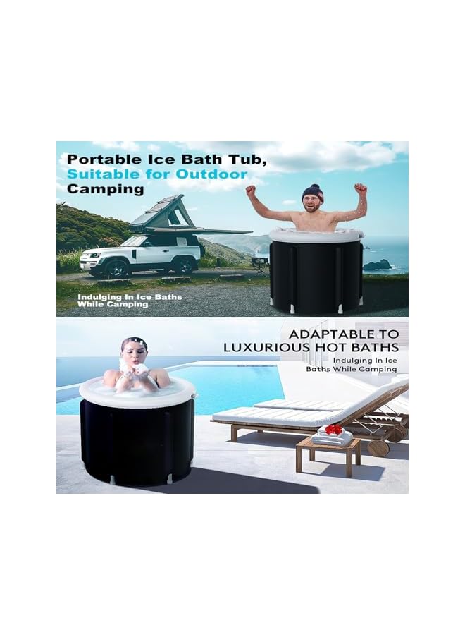 Portable Folding Bathtub, Soaking & Spa Tub for Shower, Foldable Polar Pod, Inflatable Arctic Pod Ice Bath, Ice Barrel Cold Plunge for Cold Water Therapy and Athletes Adults Recovery Training