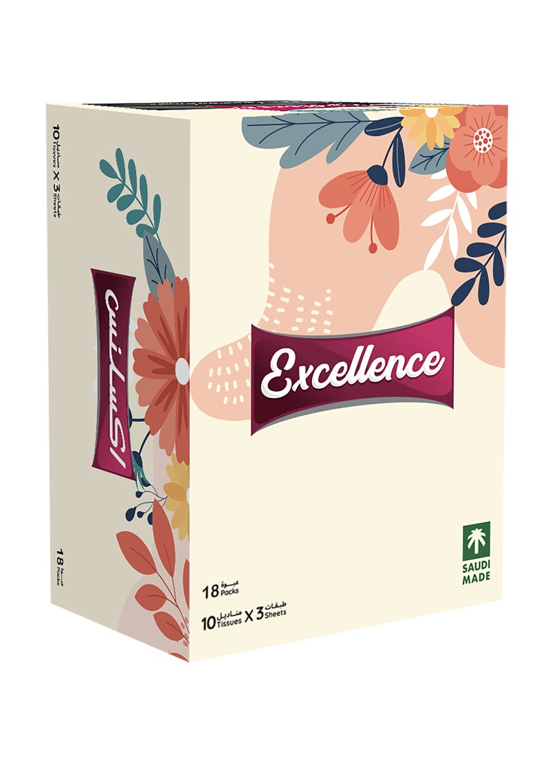 Excellence 3 Ply Pocket Tissue 10 Sheets - Image 1