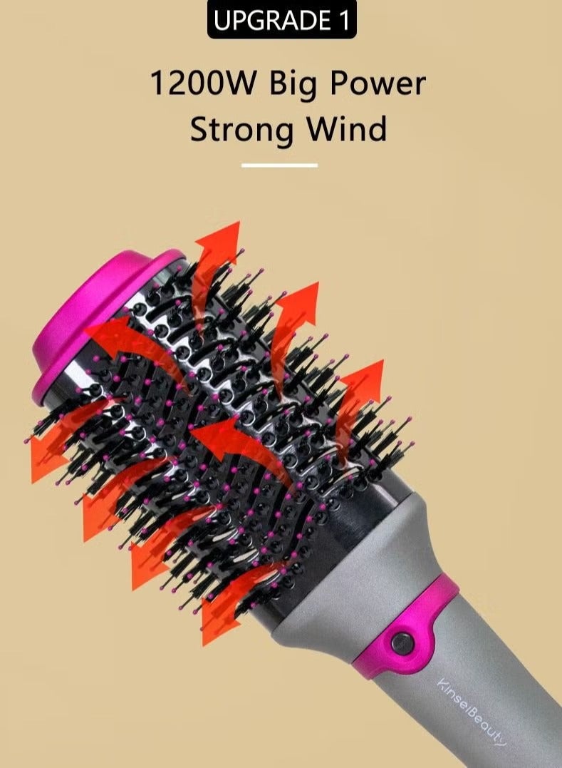 كينسي بيوتي فرشاة كنسي بيوتي 4 في 1 لتكثيف الشعر بالهواء الساخن لتصفيف الشعر وفرشاة بيضاوية مضادة للتجعد للتحكم في التجعد - Image 3
