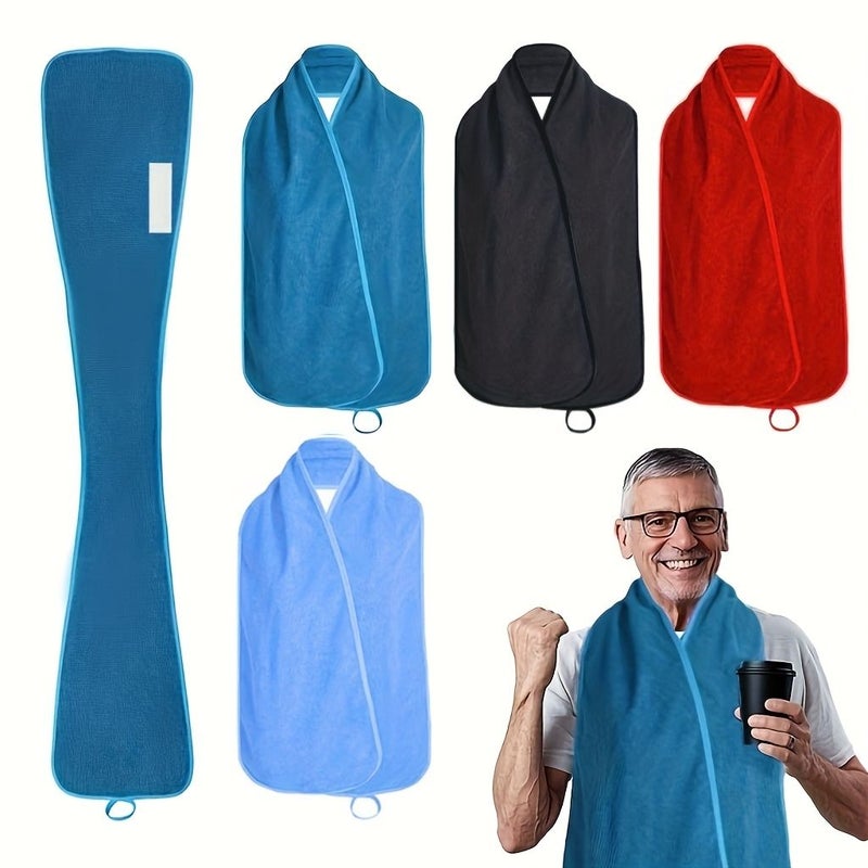 Light Blue Single Piece Neck Gaiter Bib Scarf Style For Easy Eating Neat Clothes - Image 1
