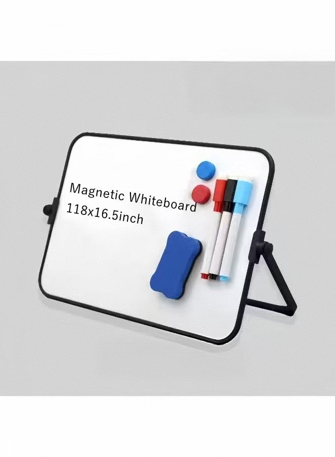 DELGREEN Double Sided Magnetic Desktop Whiteboard  Dry Erase Small White Board with Stand A3 Mini Whiteboard with Stand Desk Stable Meeting Notebook for Noting Working Memo School Home Business Office 11.81*16.54in(30x42cm) - Image 1