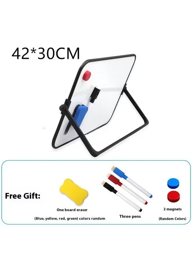 DELGREEN Double Sided Magnetic Desktop Whiteboard  Dry Erase Small White Board with Stand A3 Mini Whiteboard with Stand Desk Stable Meeting Notebook for Noting Working Memo School Home Business Office 11.81*16.54in(30x42cm) - Image 2