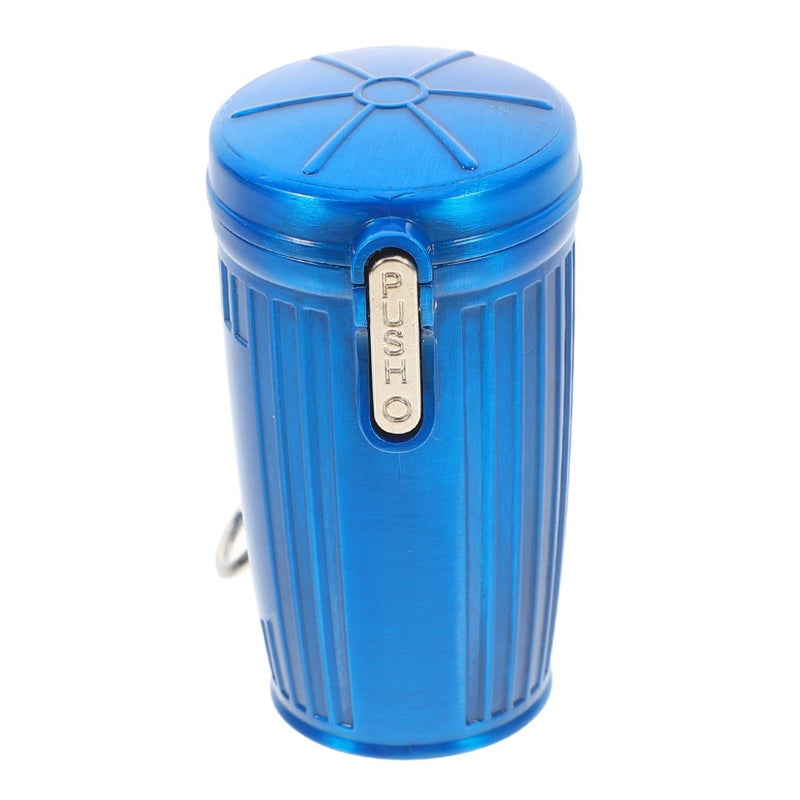 Retro Mini Portable Smokeless Ashtray Lid Windproof Keychain For Outdoor Car Travel Pink - Image 2