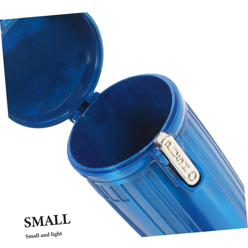 Retro Mini Portable Smokeless Ashtray Lid Windproof Keychain For Outdoor Car Travel Pink - Image 4