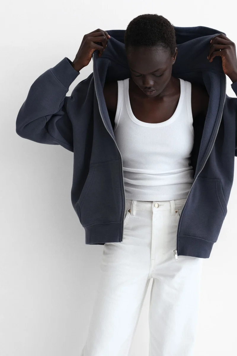 H&M Oversized zip-through hoodie