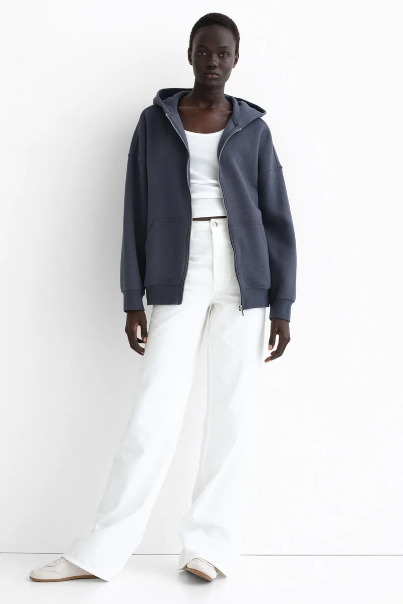H&M Oversized zip-through hoodie