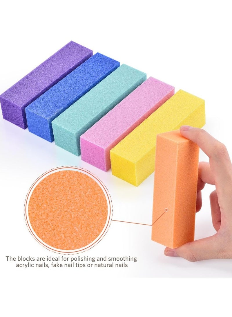 Nail Files and Buffers, Professional Manicure Tools Kit Rectangular Art Care Buffer Block Tools 100/180 Grit 12Pcs/Pa(Black)