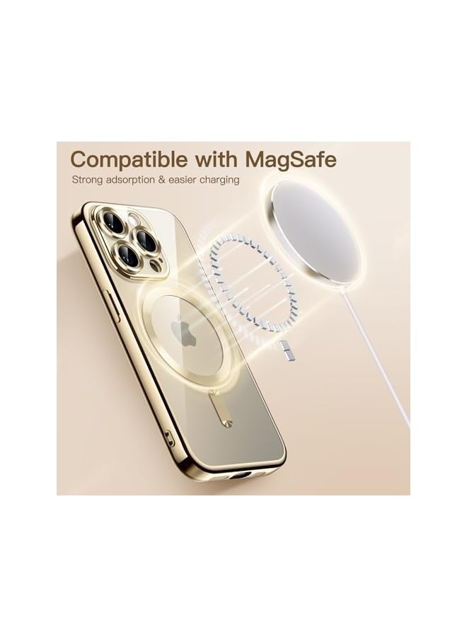 Jetech Soft Clear Case for iPhone 15 Pro 6.1-Inch, Camera Lens Full Protection, Compatible with MagSafe Wireless Charging, Shockproof Electroplated TPU Phone Cover (Gold) - Image 4