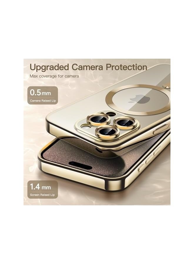 Jetech Soft Clear Case for iPhone 15 Pro 6.1-Inch, Camera Lens Full Protection, Compatible with MagSafe Wireless Charging, Shockproof Electroplated TPU Phone Cover (Gold) - Image 5