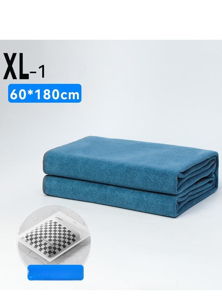 قطعة قماش تيري سميكة ماصة من صوف المرجان معبأ بشكل فردي لتنظيف السيارة وتنظيف المطبخ، مصنوعة من ألياف دقيقة سميكة للغاية على الوجهين، فائقة الامتصاص، 60 × 180 سم - Image 1