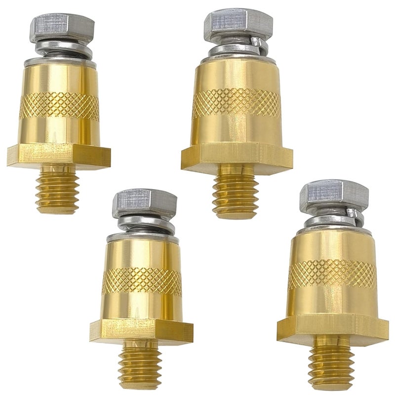 YSIL Battery Terminal Connector,Battery Side Or Top Post Terminal Adapter For M6,Brass Car Battery Thread Terminal Charging Post Extender Stud (4PCS) - Image 1