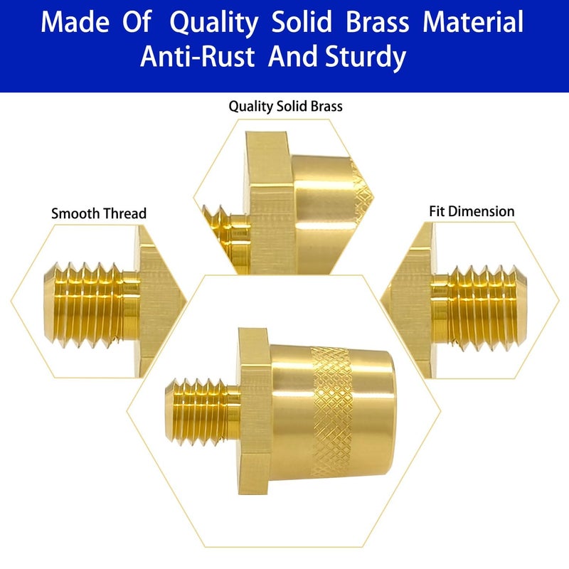YSIL Battery Terminal Connector,Battery Side Or Top Post Terminal Adapter For M6,Brass Car Battery Thread Terminal Charging Post Extender Stud (4PCS) - Image 4