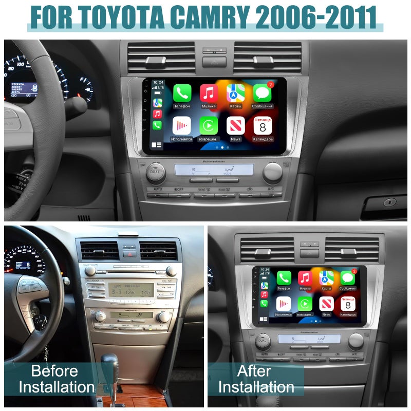 Generic Gdienty Car Radio Stereo for Toyota Camry 2006 2007 2008 2009 2010 2011, Android 12 2G + 64G GPS Navigation Wireless CarPlay/Android Auto, 9 inch IPS HD Touch Screen, Bluetooth, FM/RDS Radio Head Unit  - Image 2