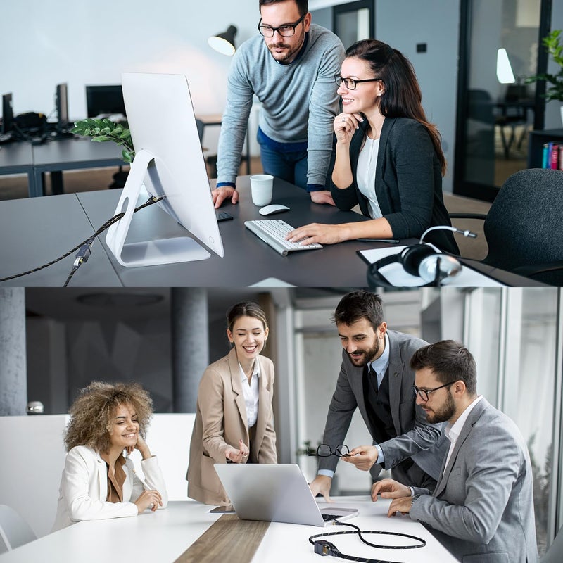 كيبل دايركت كابل تمديد إيثرنت 1م CAT 7 - من ذكر إلى أنثى - 10 جيجابت/ثانية - تظليف SF/FTP - مضفر - متوافق مع أجهزة الكمبيوتر، وأجهزة الكمبيوتر المحمولة، وأجهزة ألعاب الفيديو، والموجهات، والمودمات، والمحولات، والمحاور، ومقابس الشبكة - Image 4