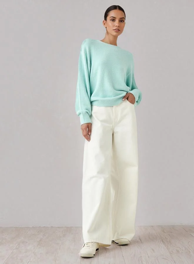 سبلاش فيڤ Crew Neck Sweater with Drop Shoulders