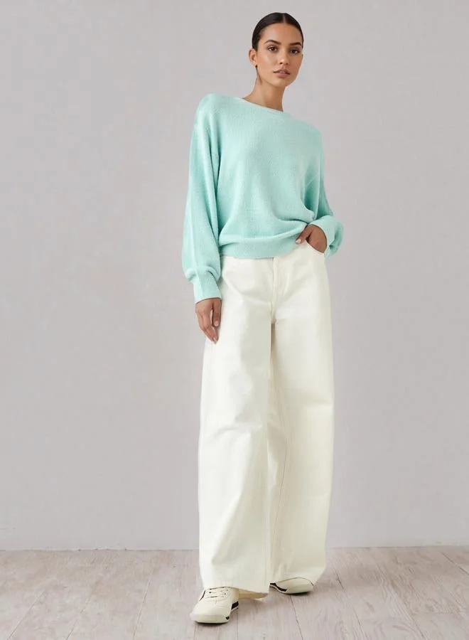 سبلاش فيڤ Crew Neck Sweater with Drop Shoulders