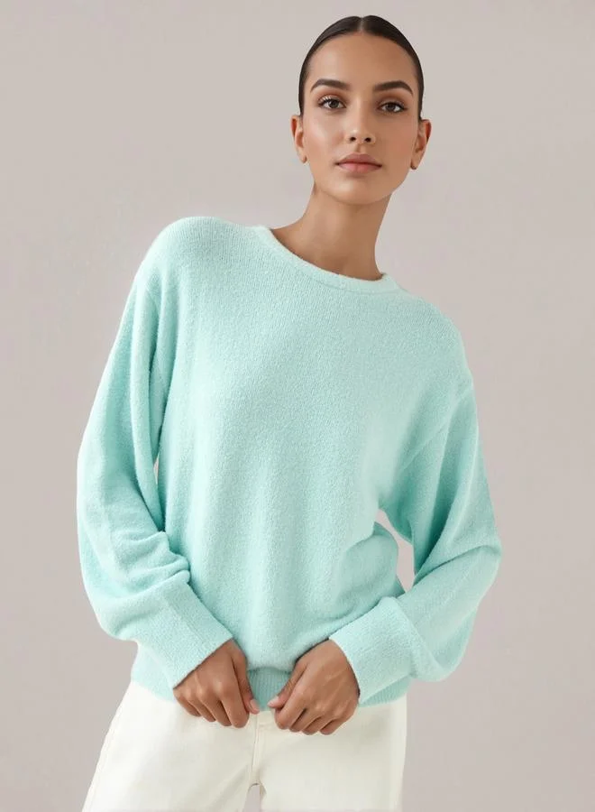 سبلاش فيڤ Crew Neck Sweater with Drop Shoulders