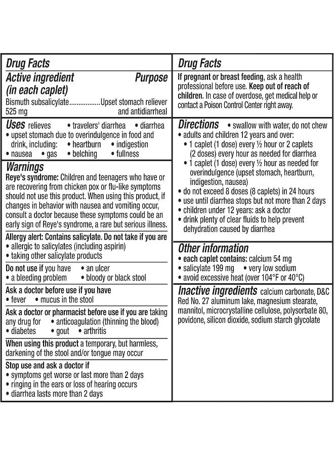 Pepto Bismol Ultra For Nausea Heartburn Indigestion Upset Stomach And Diarrhea Relief, 24 Caplets - Image 2