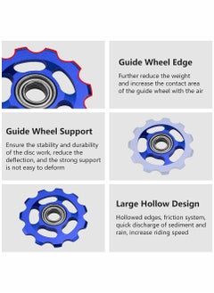 Excefore Bike Set of 3 11T Jockey Wheel, Pulley Wheel for Derailleurs for Bikes 11T Rear Derailleur Pulley Roller Wheel Alloy Bicycle Guide Wheel Derailleur Pulley for MTB or Road Bike  - Image 5