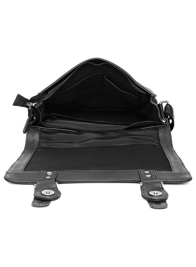 وايلدهورن حقيبة رسول من الجلد الأصلي WildHorn® مقاس 11.5 بوصة للرجال، حقيبة متعددة الأغراض، حقيبة مكتب، حقيبة سفر بحزام قابل للتعديل (أسود) - Image 4