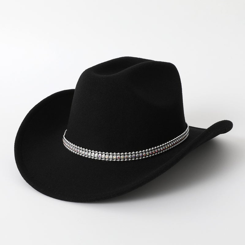Men'S And Women'S Solid Color Western Cowboy Hats Party Holiday Jazz Hats Felt Hats Hats - Image 2