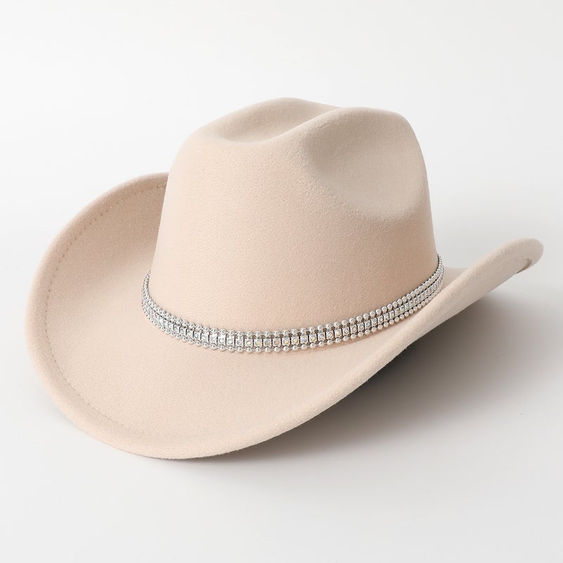 Men'S And Women'S Solid Color Western Cowboy Hats Party Holiday Jazz Hats Felt Hats Hats - Image 4